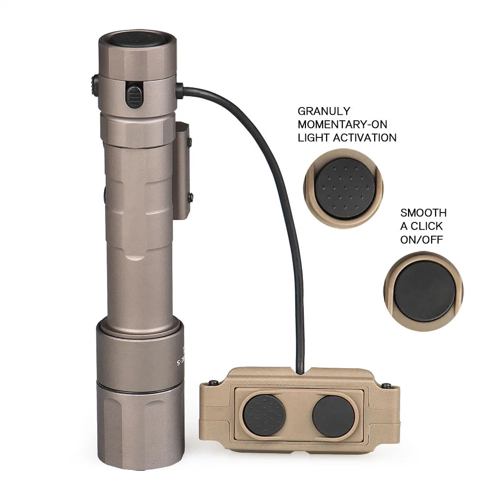 Tactical 2.0 MCH Single Output Flashlight 1400 Lumens Mini Light Momentary Constant Functions with Remote Press Switch 15-0156