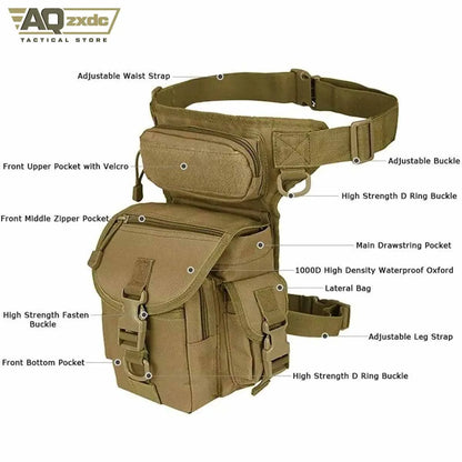 AQzxdc Tactical Leg Bag Beg Hanging Outdoor Mountaineering Fishing Cycling Leg Bag Photography Sports Leg Bag