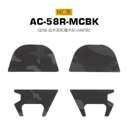 AQzxdc Tactical Headset Sticker Magic Patch for GEN 6 AMP Style Shooting Anti Noise Headphone Hearing Protection Earmuffs