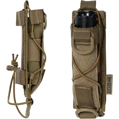 Flashlight Holster Molle Flashlight Holder for Belt Tactical Pouch with Open-top MOLLE Strap for Vertical & Horizontal Carrying