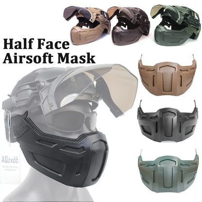 Fast Airsoft Paintball Helmet with Tactical Mask and Visor Set, Army Full Face Shooting Protective Gear, for Sports Hunting Game