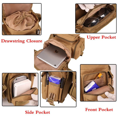 AQzxdc Multi-Purpose Hiking Waist Fanny Pack Tactical Military Drop Leg Bag Running Backpack Outdoors Cycling Pouch Shoulder Bag