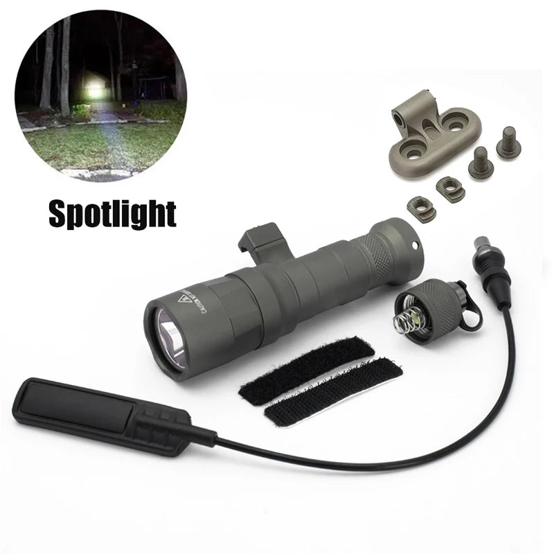 SOTAC M640DFT/M340DFT Tactical Flashlight Scout Light Turbo Spotlight Floodlight Version Fit 20mm Rail Airsoft Rifle Accessories