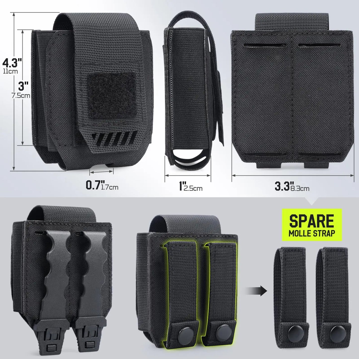 Law Enforcement Gear Handcuff Holder, Molle Handcuff Pouch for Duty Belt, Police Vest, Handcuff Case Fit Hinged/Folding Handcuff