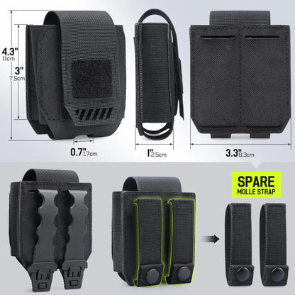 Law Enforcement Gear Handcuff Holder, Molle Handcuff Pouch for Duty Belt, Police Vest, Handcuff Case Fit Hinged/Folding Handcuff