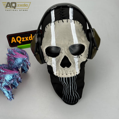 AQzxdc Cod 16 Simon Riley Ghost mask V2 - Operador MW2 Airsoft COD 19 War Zone Tactical Full Mask for Outdoor COS Activity Game