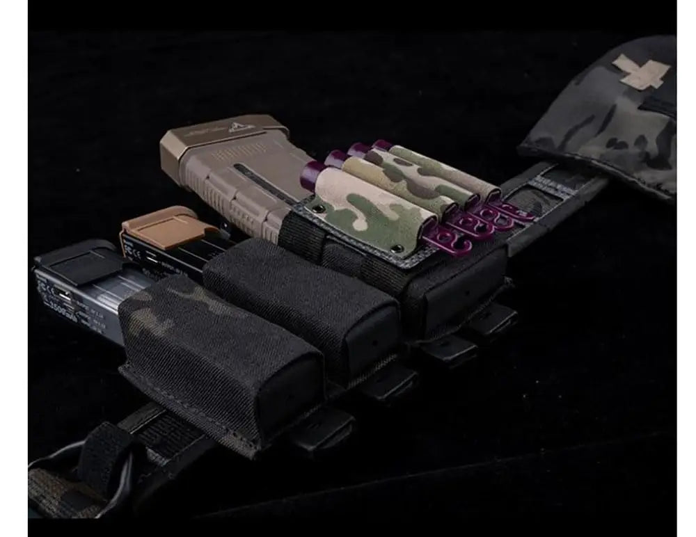 AQzxdc Tactical Glow Stick Pouch Chemlight Pen Holder Flashlight Battery Organizer Molle Gear Glow Sticks Panel for Airsoft Game