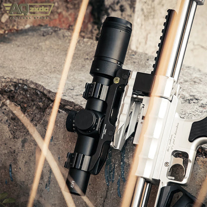 Tactical 1.2-6x24 Scope with 25mm Scope Bracket IR Portable Outdoor Hunting Telescope for Airgun Hunting Paintball Accessories