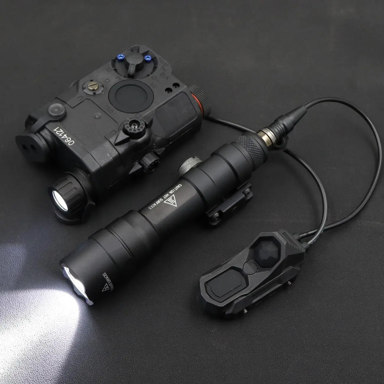 Tactical Dual Remote Pressure Switch Compatible with 2.5mm Plug PEQ-15 & DBAL & SF M300/340/M600/640DF Weapon Lights and Lasers