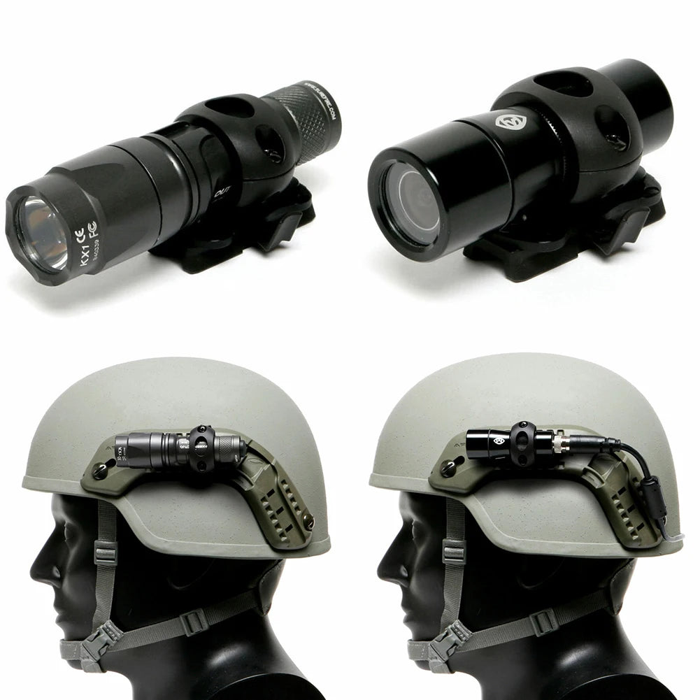 Single Clamp Rail Adaptor, Tactical Flashlight Accessories, Attaches to FAST/ACH/MICH Street Helmets, Fits 20-33MM Torches