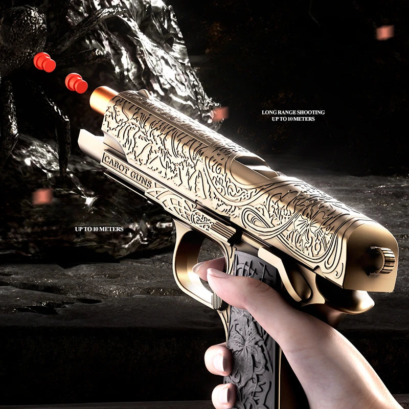 Carving 1911 Shell Throwing Pistol Continuous Firing Airsoft Blowback Empty Hanging Toy Gun Outdoor CS Weapon for Boys Adult
