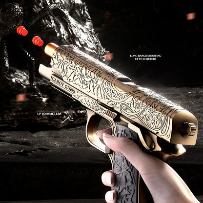 Carving 1911 Shell Throwing Pistol Continuous Firing Airsoft Blowback Empty Hanging Toy Gun Outdoor CS Weapon for Boys Adult