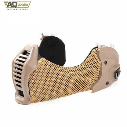 AQzxdc Outdoor EX Helmet Special Mask Ear Face All-Terrain Mask Ear and Face Protection One Half Face Protection CS Field
