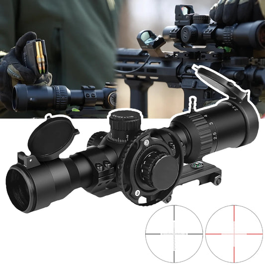2.5-10X32 IR SF Compact Scope LPVO FMC  1/10 MIL Tactical Hunting Riflescope Lock Reset Sight Side Focus Illumina