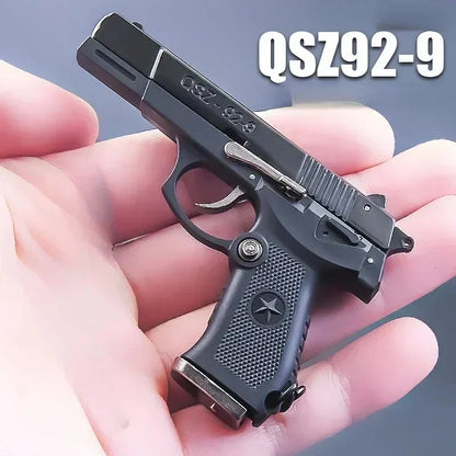1:3 QSZ92 Toy Gun Model Semi Alloy Detachable Mini Gun Pistol Keychain Home Pendant Ornament for Boys Gift