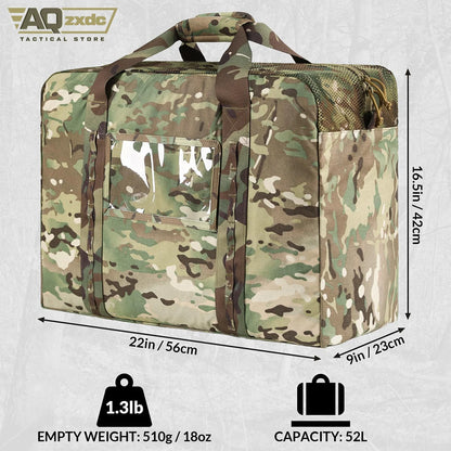 Airsoft Gear Duffle Bag 52L Heavy Duty Extra Large Duffle Bag PTG Backpack Outdoor Camping Large Storage Bag Tactical Travel Bag