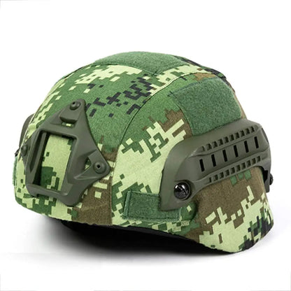AQzxdc Combination of Tactical Fast Helmet MICH-2000 and Special Camouflage Cover, Paintball Hunting Helmet