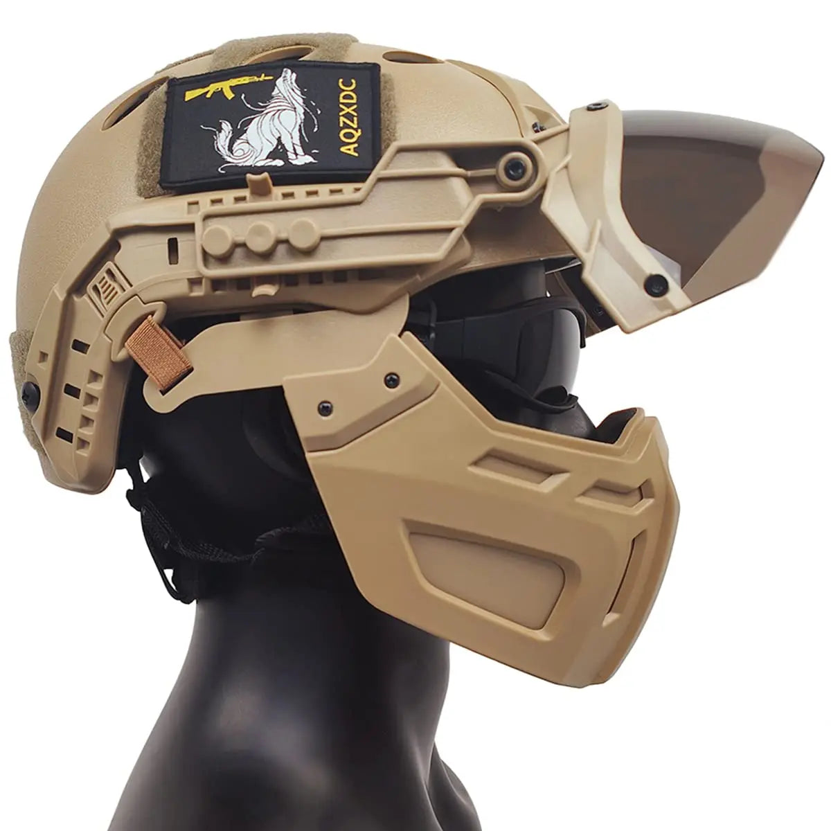 AQzxdc Airsoft Helmet with Tactical Mask and Visor Goggles, 5mm Thick Military Helmet Sets, for BB Sport CQB CS Game Cosplay