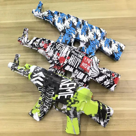 AK47 electric high-speed continuous shooting graffiti boy outdoor crystal toy gun